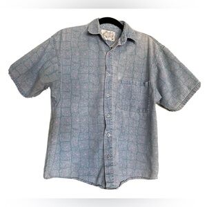90s Vintage Body Objects Collared Short Sleeve Button Up Shirt Men's Medium